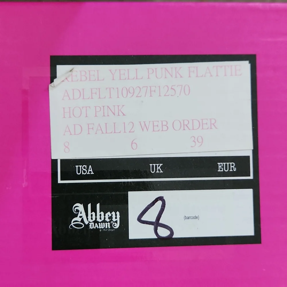 Abbey Dawn by Avril Lavigne Rebel Yell Punk Flattie in Hot Pink, skull - Picture 8 of 15